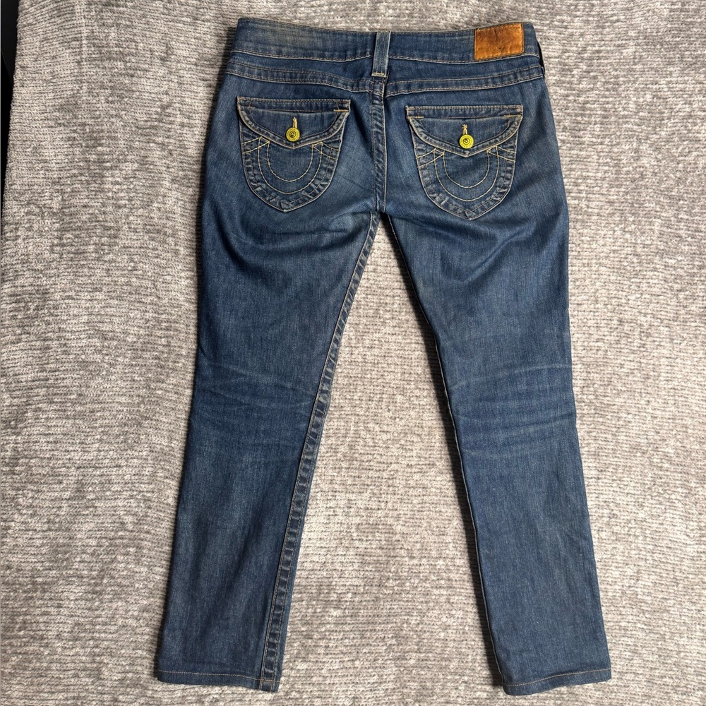 True Religion Y2K Flap Pocket Straight Leg Jeans Medium Wash Size 29 USA